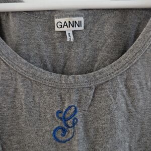 Ganni grey G embroidered tank top Size L